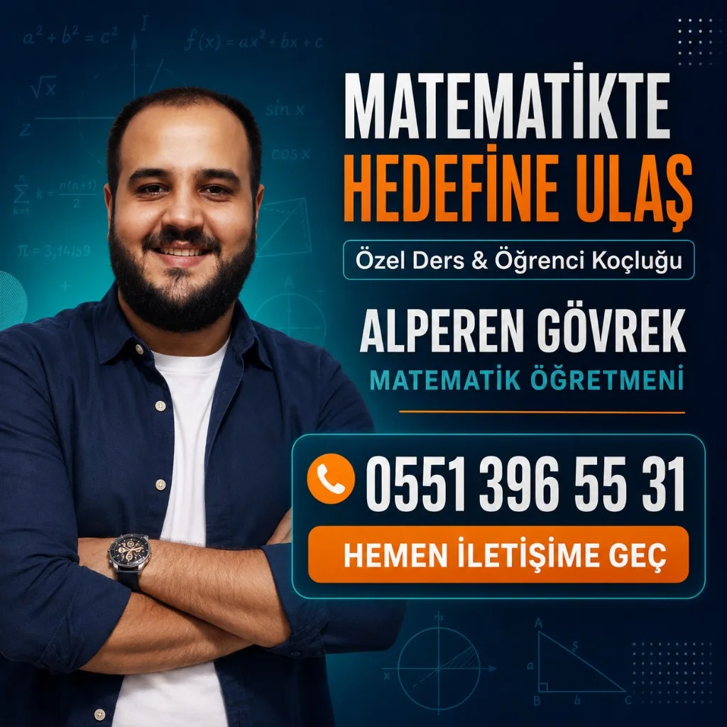 Alperen Gövrek, “Matematikte hedefine ulaş” tanıtım afişinde